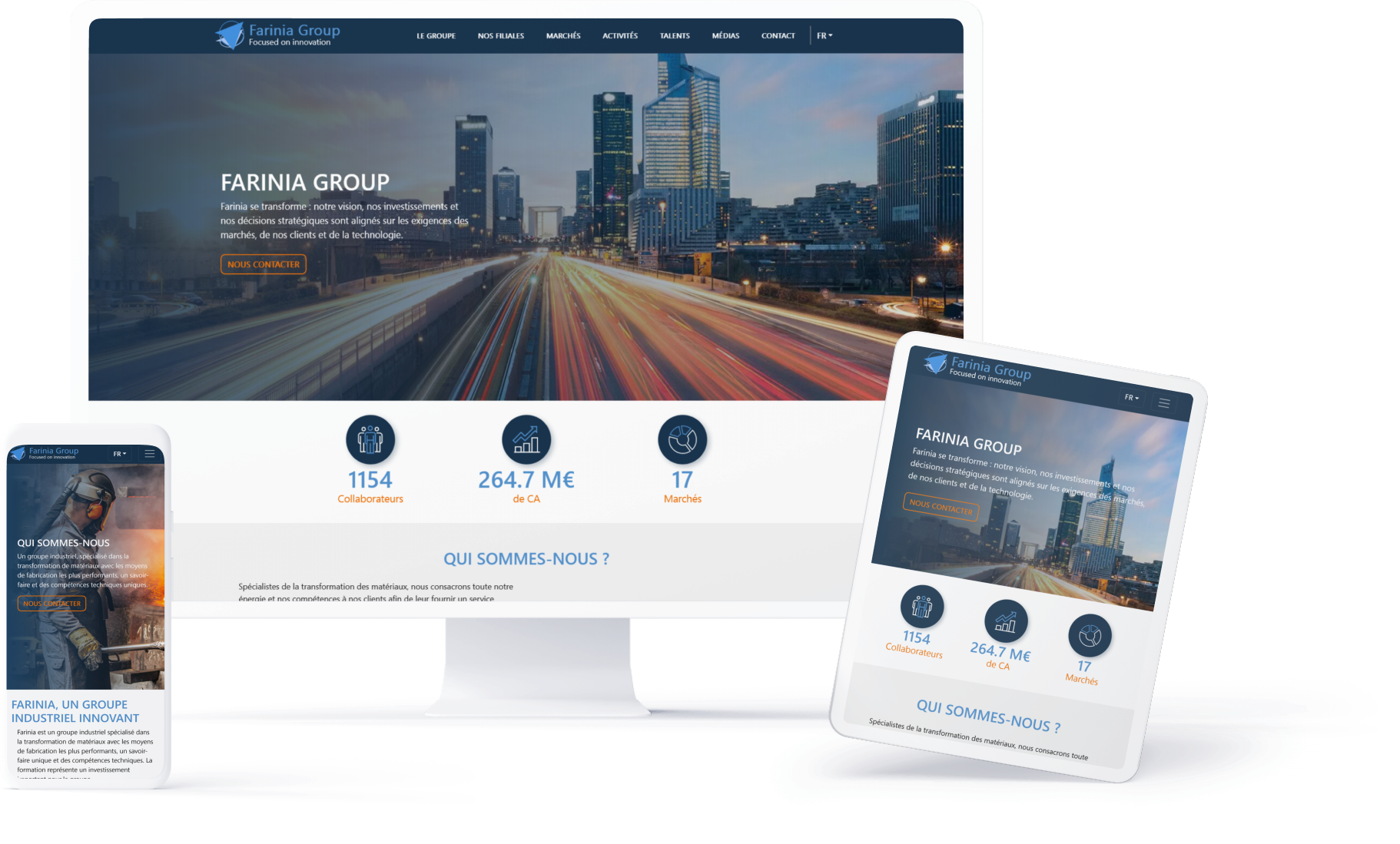 Site internet Farinia Group sur Drupal