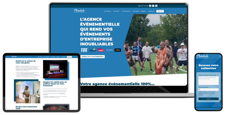 Un exemple de mini-site web pour une entreprise d'événementiel